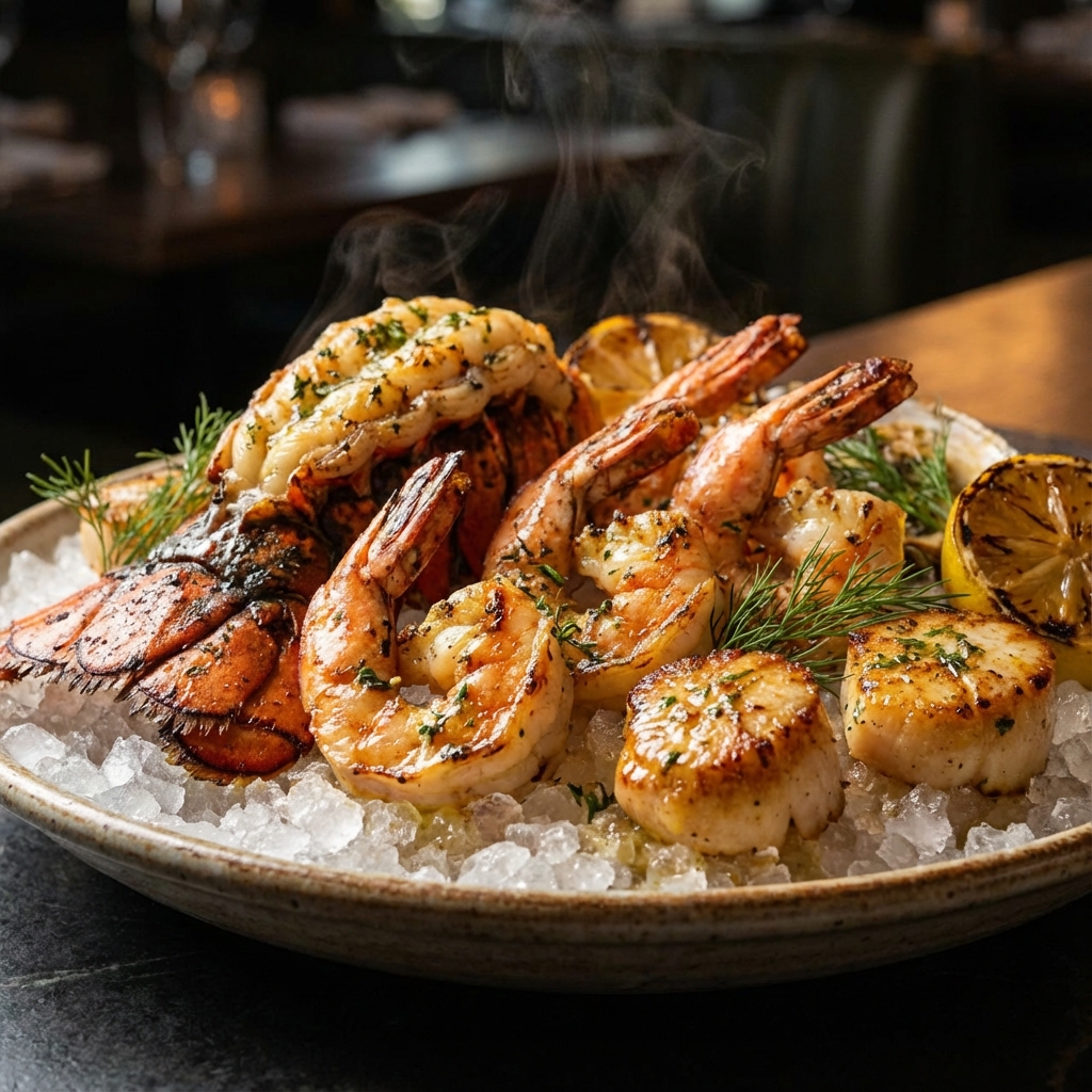 Marisco e Peixe - Brancos minerais para pratos frescos do mar.